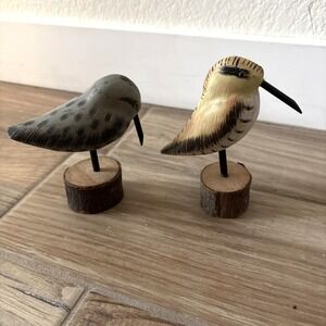 Set Rare Heritage Mint Carved Wooden Birds Decorative Decoy